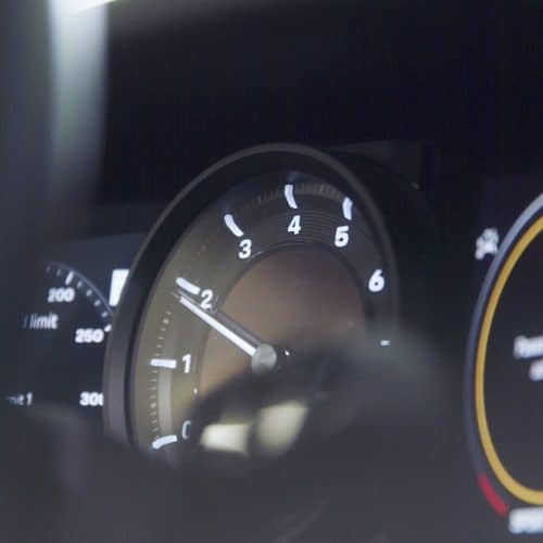 Tachometer in a luxury car